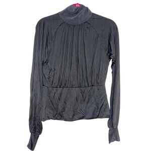 ETCETERA black long sleeve top with tie size Medium M